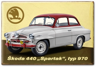 Magnetka - Škoda 440 Spartak, typ 970, Červená/Béžová