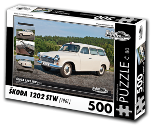 Puzzle č. 80 - ŠKODA 1202 STW Sanitní Vůz (1961) 500 dílků