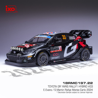 Toyota GR Yaris Rally1 #33 E.Evans/S.Martin Rally Monte Carlo 2024 IXO 1:18