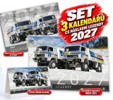 SET 3 kalendářů CS NÁKLADNÍ LEGENDY 2027 - Nástěnný plakátový MAXI + Stolní 14denní kalendář + roční plakát CS Legendy