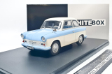 Trabant P 50 bílá/modrá 1:24 WHITEBOX