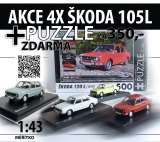 Sada 4x ŠKODA 105L (1977) 1:43  + PUZZLE Č. 24