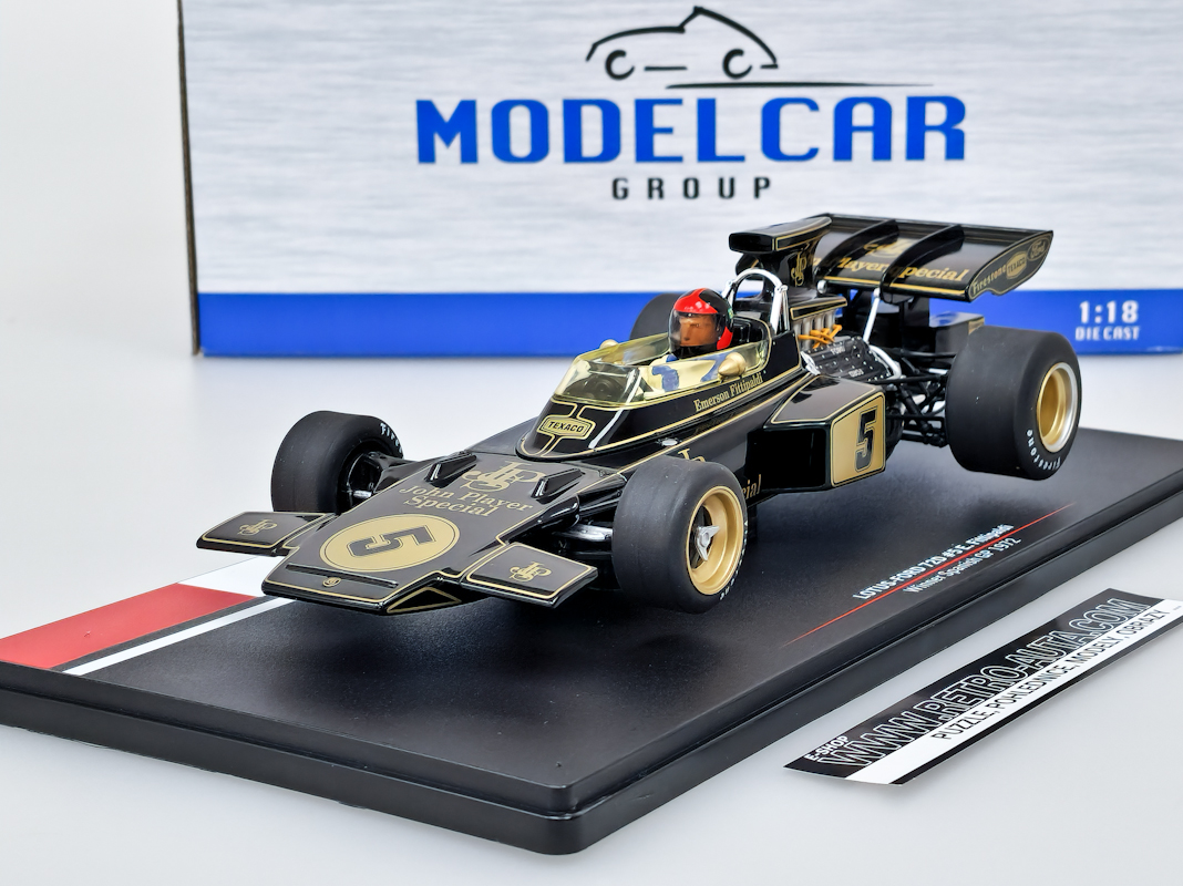 Lotus 72D #5 E. Fittipaldi JPS Team Lotus GP Spanish 1972 MCG 1:18_