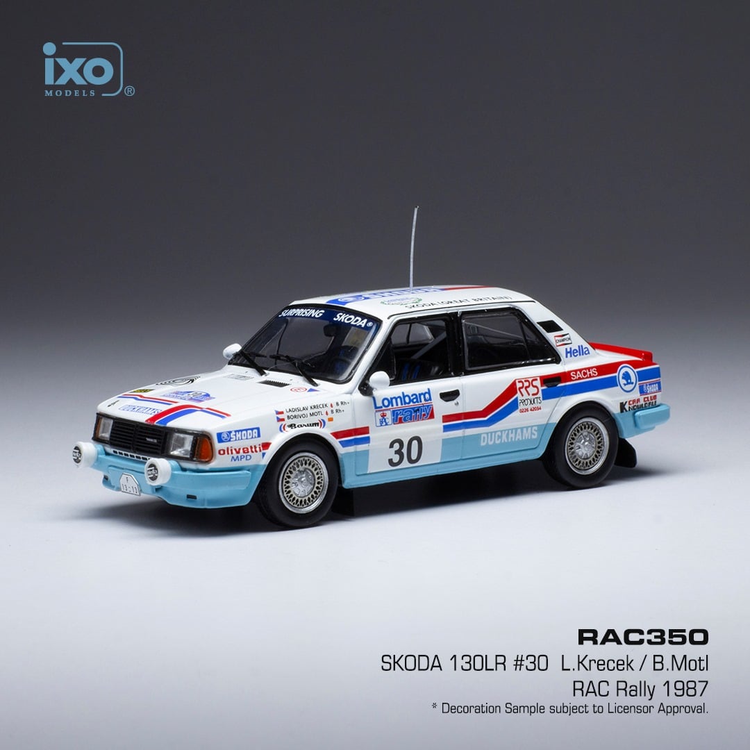 Škoda 130 L, No.30, RAC Rallye, 1987 L.Křeček/B.Motl IXO 1:43