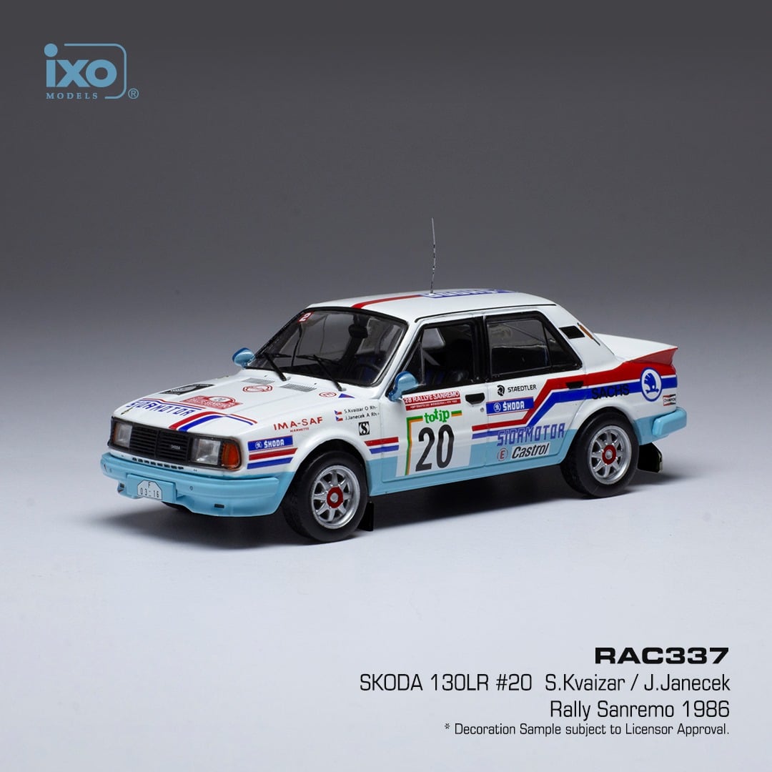 Škoda 130 LR no.20 Rallye Sanremo 1986 Svatopluk Kvaizar/Jiří Janeček 1:43