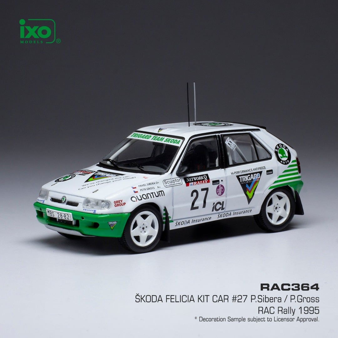 Škoda Felicia Kit Car no.27 P.Sibera/P.Gross RAC rallye 1995 - IXO 1:43