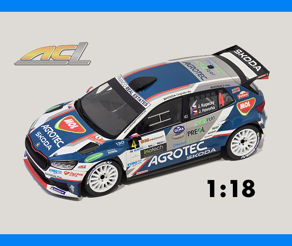 Škoda Fabia RS Rally2 No.4 J.Kopecký/J. Hovorka Rally Český Krumlov 2025 ACL 1:18