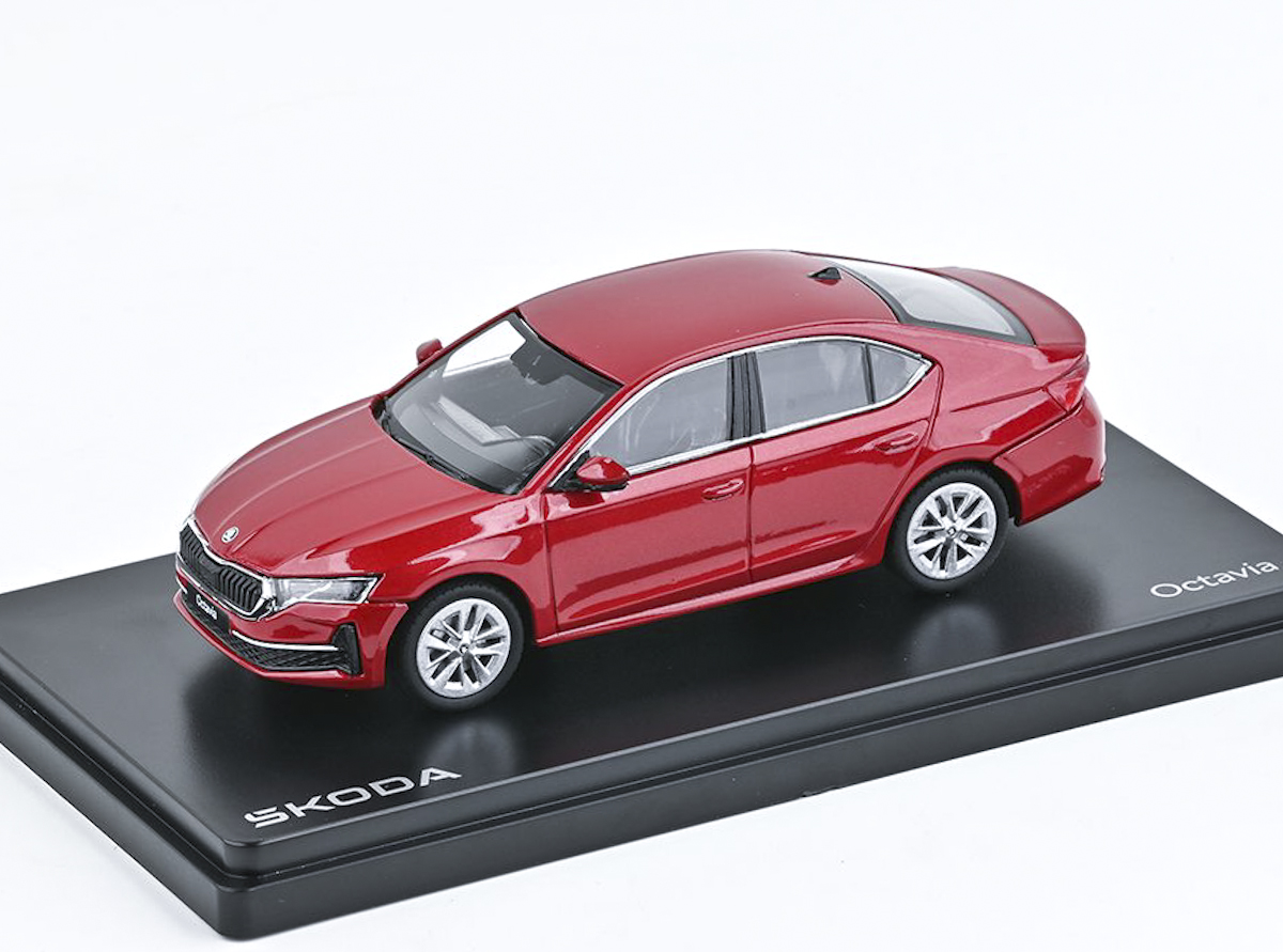 Škoda Octavia IV FL (2024) Červená Velvet Metalíza - ABREX 1:43