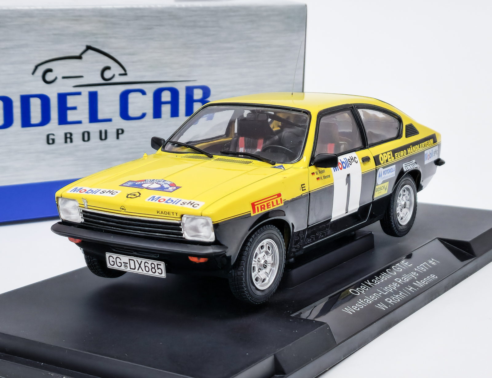 Opel Kadett C Coupe GT/E #1 W.Röhrl/H.Menne Lippe Rallye 1977 MCG 1:18