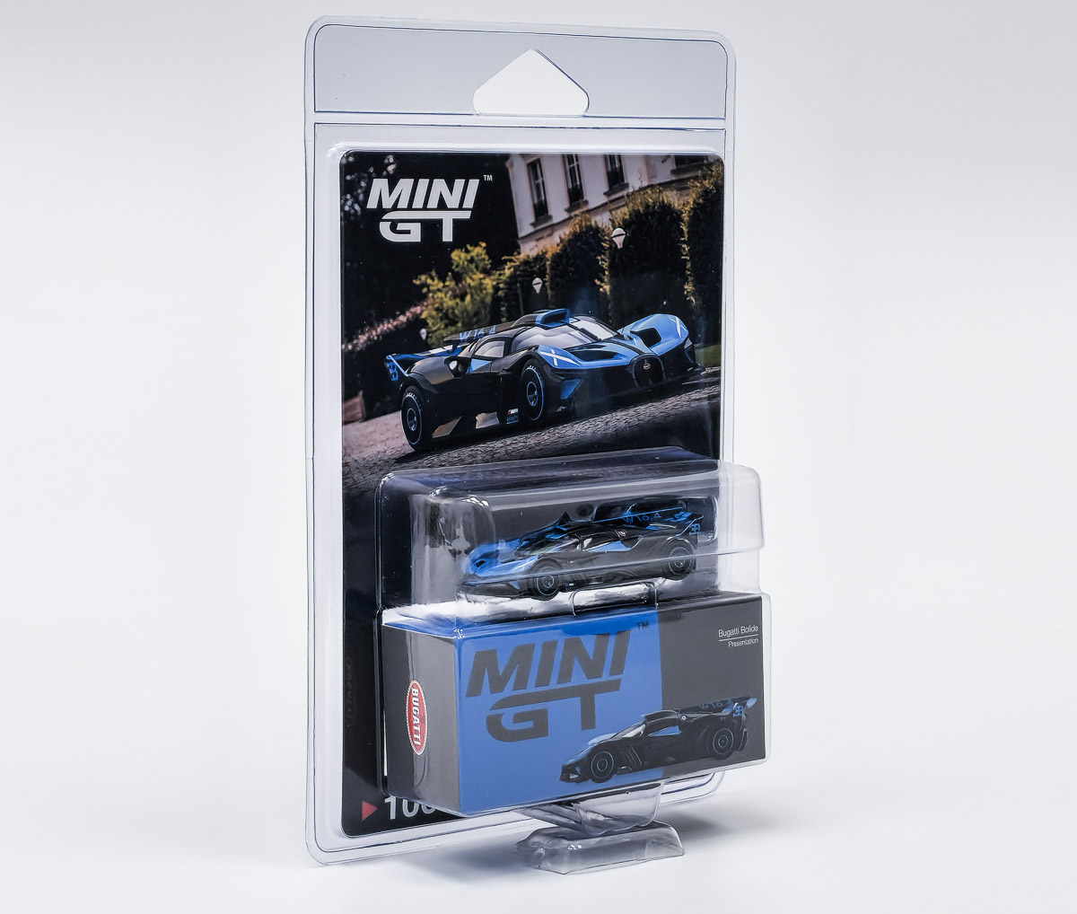 _BUGATTI BOLIDE PRESENTATION BLACK AND BLUE 2024 - BLISTR - Mini GT 1:64