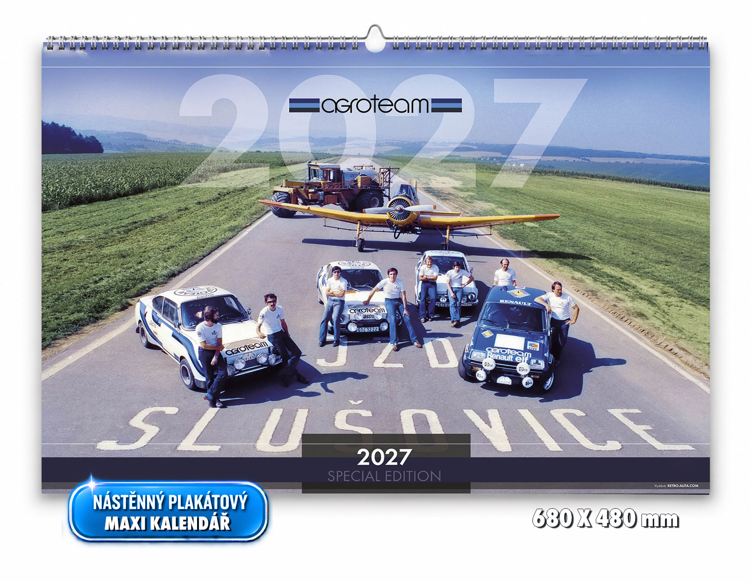 Nástěnný měsíční MAXI kalendář AGROTEAM 2027 - velikost 680 x 480 mm