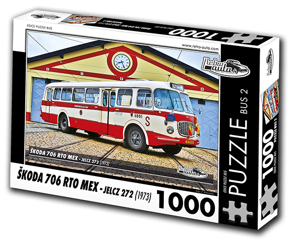 Puzzle BUS 02 - ŠKODA 706 RTO MEX - Jelcz 272 (1973) 1000 dílků