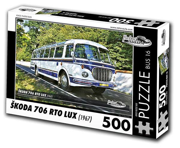 Puzzle BUS 16 - ŠKODA 706 RTO LUX (1967) 500 dílků
