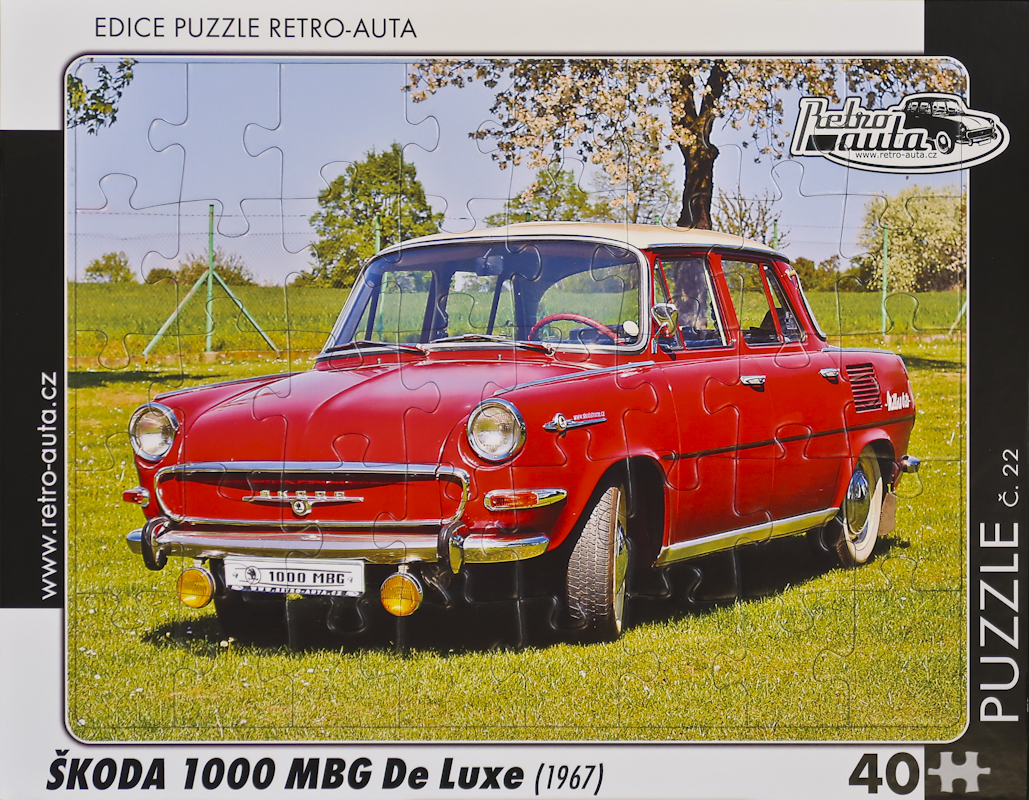 Puzzle č. 22 - ŠKODA 1000 MBG De Luxe (1967) 40 dílků