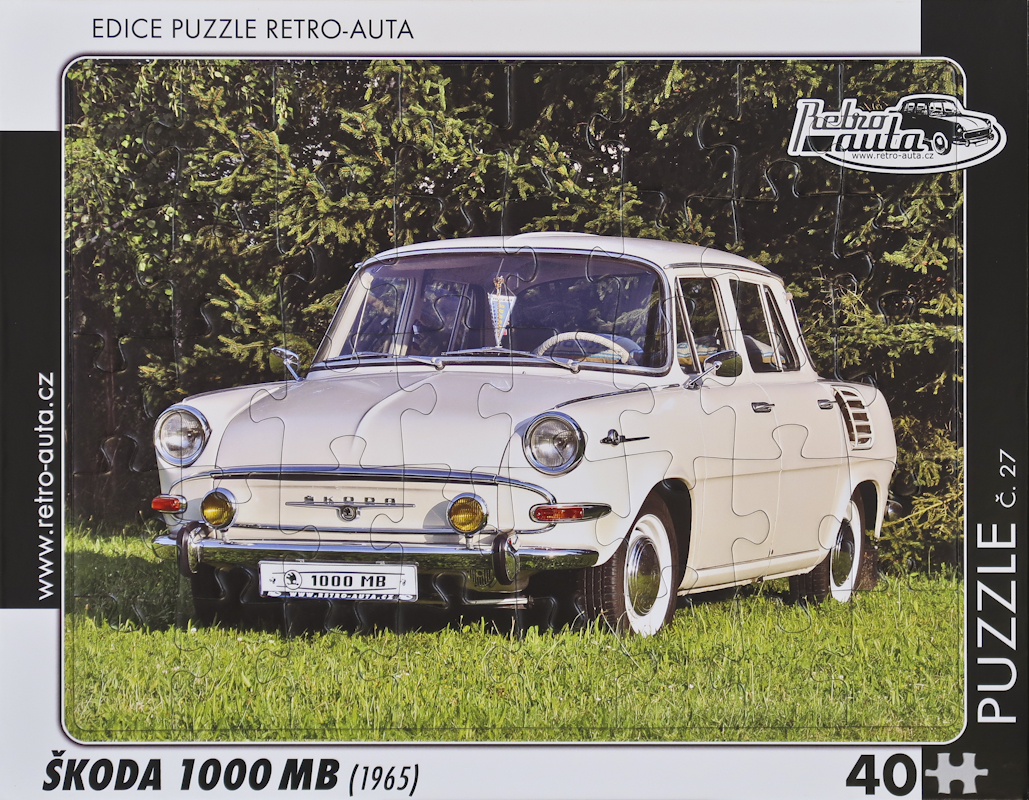 Puzzle č. 27 - ŠKODA 1000 MB (1965) 40 dílků