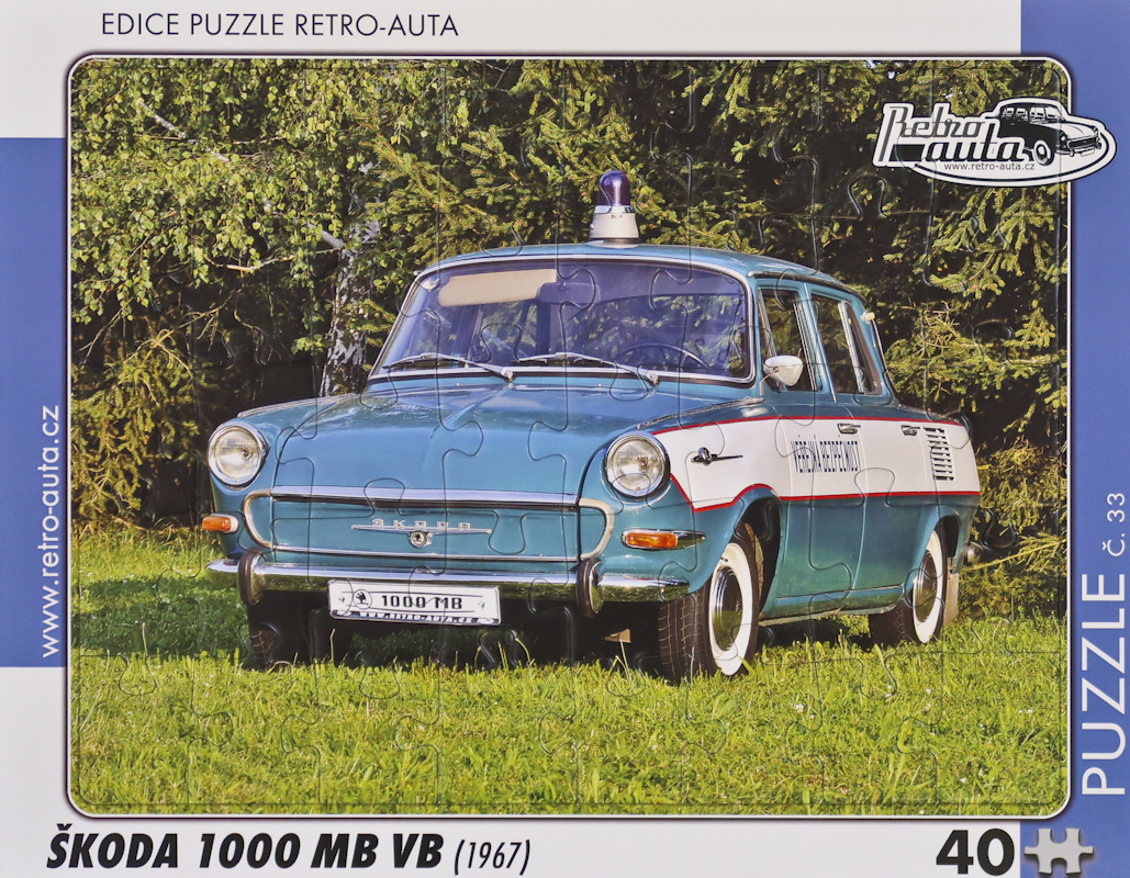 Puzzle č. 33 - ŠKODA 1000 MB VB (1967) 40 dílků