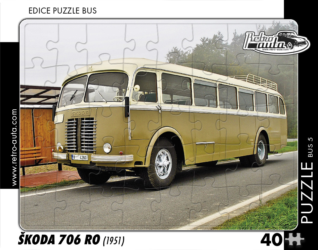 Puzzle BUS 05 - ŠKODA 706 RO (1951) 40 dílků