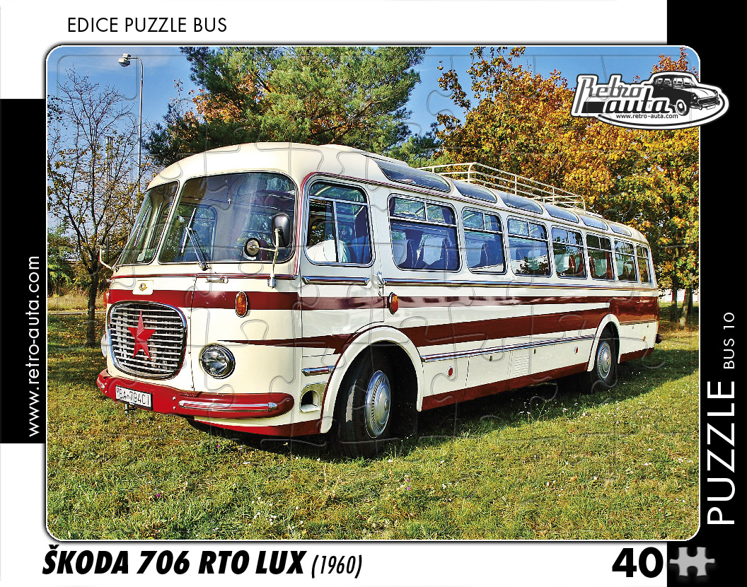 Puzzle BUS 10 - ŠKODA 706 RTO LUX (1960) 40 dílků