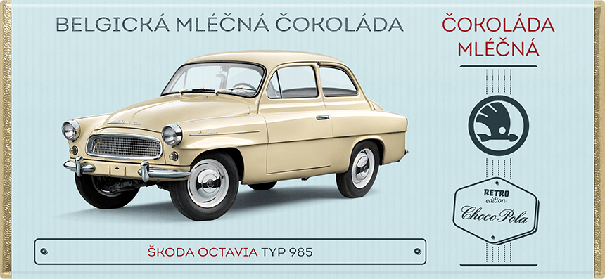 Škoda Octavia, typ 985 (1961), Béžová - mléčná čokoláda 100 g