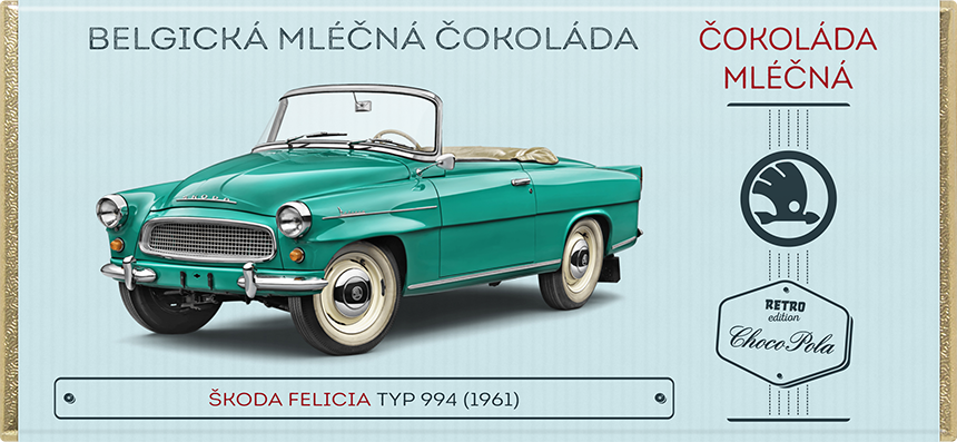 Škoda Felicia, typ 994 (1961), Zelená - mléčná čokoláda 100 g
