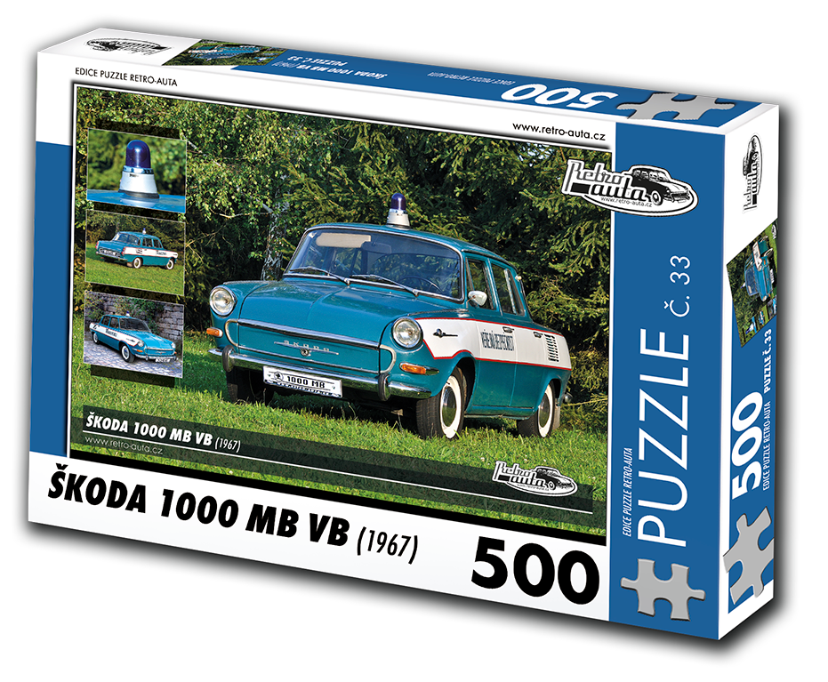 Puzzle č. 33 - ŠKODA 1000 MB VB (1967) 500 dílků