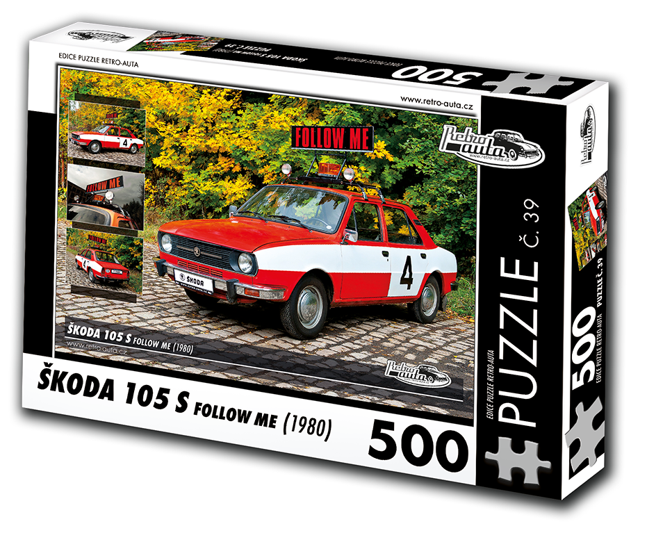 Puzzle č. 39 - ŠKODA 105 S FOLLOW ME (1980) 500 dílků