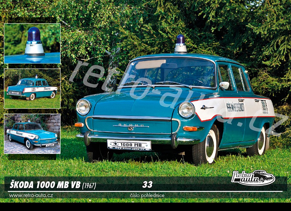 Pohlednice č. 33 - ŠKODA 1000 MB VB (1967)