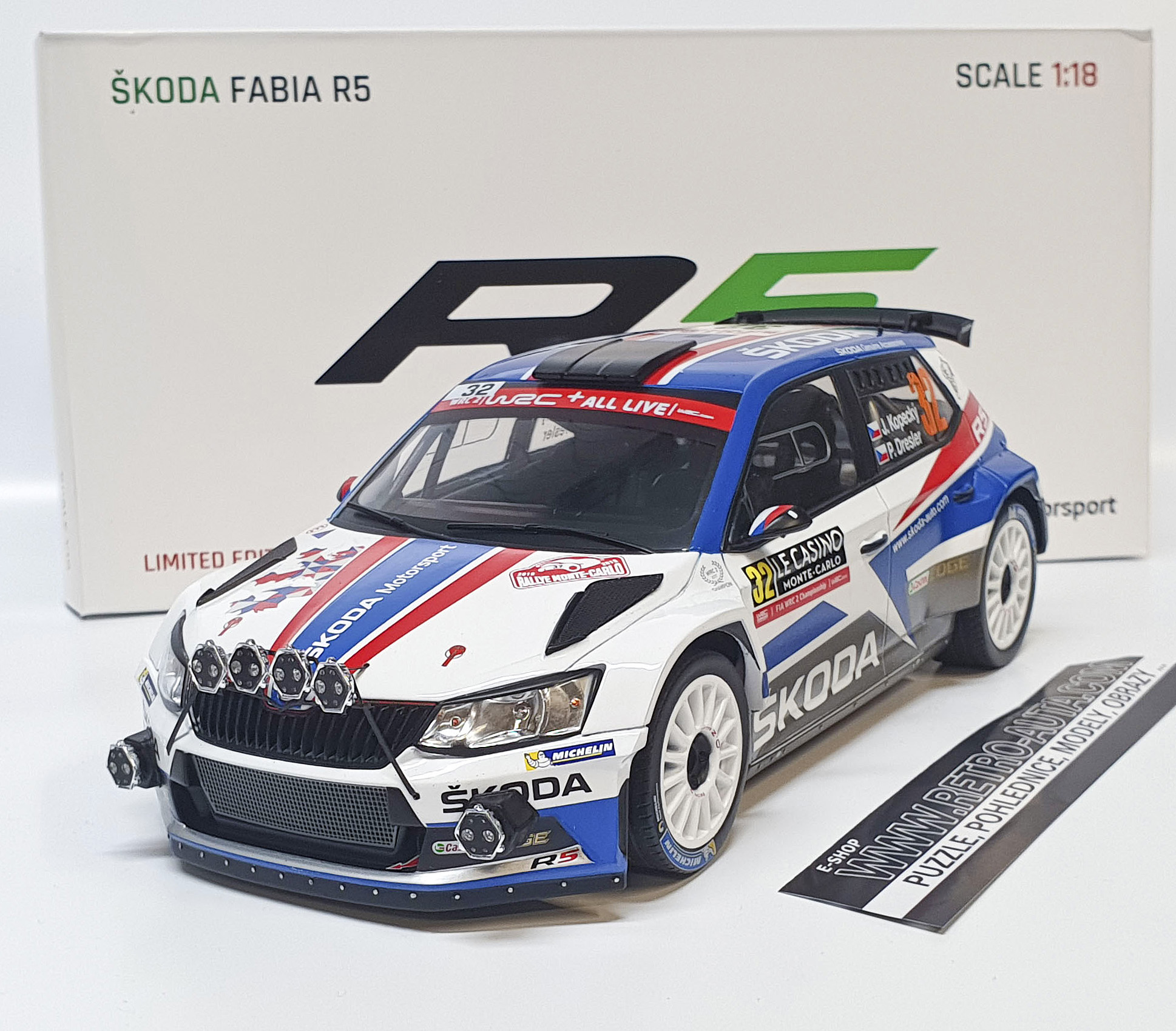  Škoda Fabia R5 n. 32 Monte Carlo rally 2018 1:18