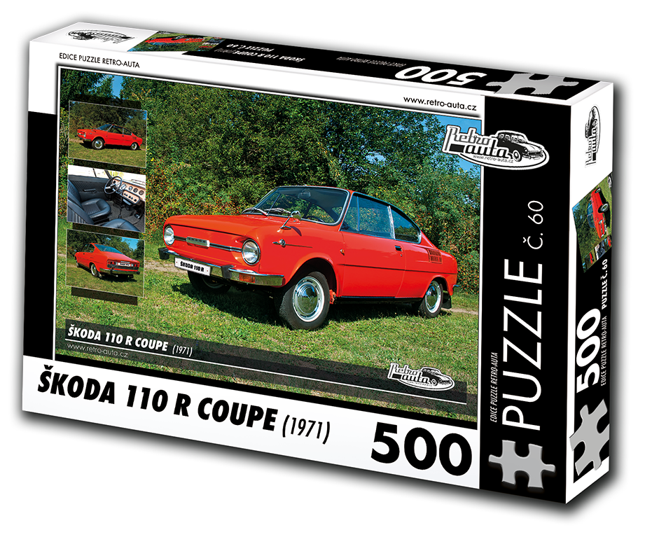 Puzzle č. 60 - ŠKODA 110 R COUPE (1971) 500 dílků
