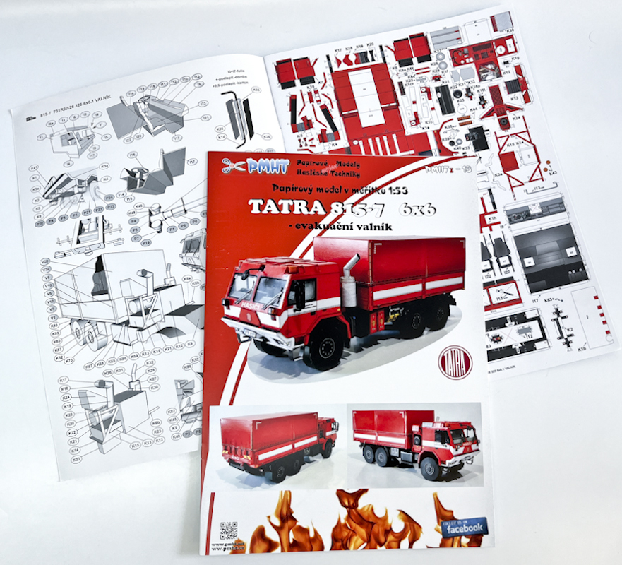  Tatra 815-7 6x6 "evakuační valník" - papírový model 1:53