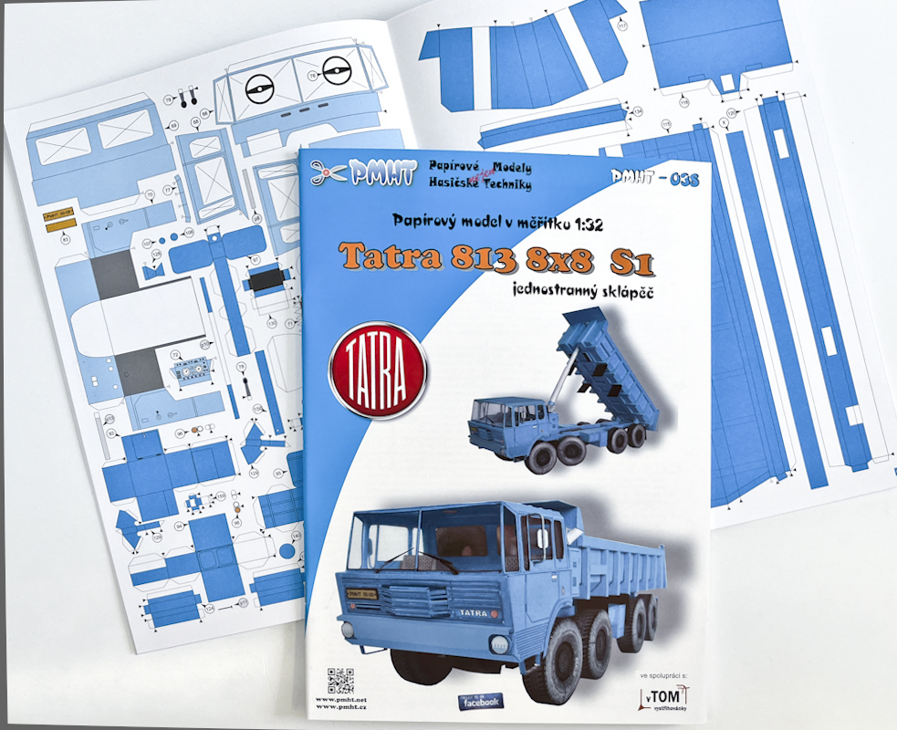 Tatra 813 8x8 S1- Modrá - papírový model 1:32