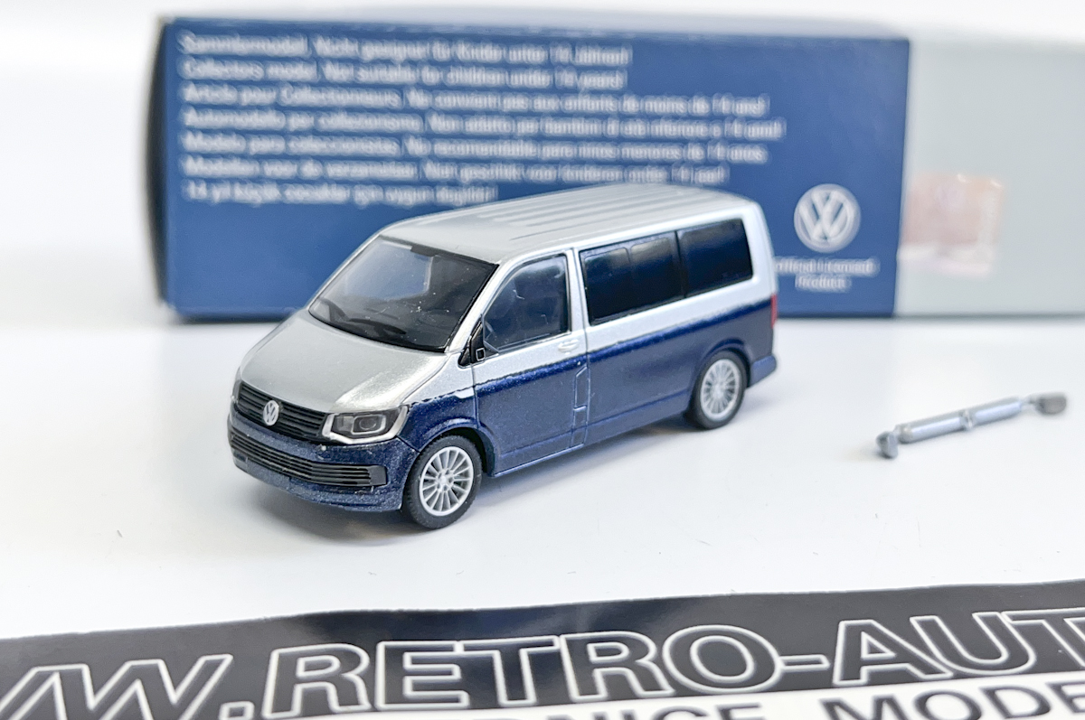 VW T6 Multivan - Modrá/Stříbrná 1:87