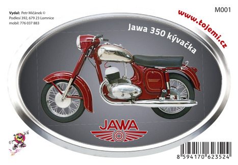 V001 - Jawa 350 kývačka 120×77mm