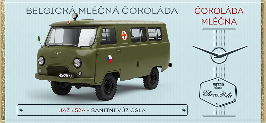 UAZ 452A sanitní vůz ČSLA - mléčná čokoláda 100 g