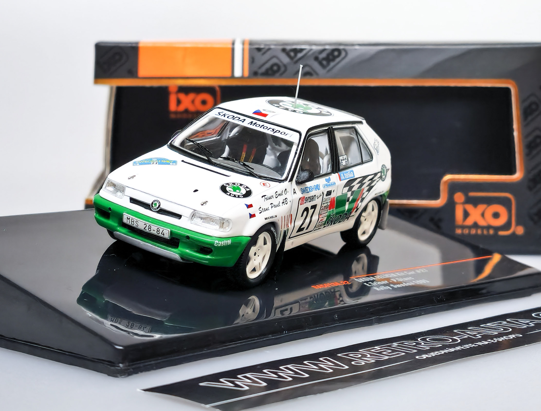  Škoda Felicia Kit Car, No.27, Rally Sweden, E.Triner/P.Stanc, 1995 IXO 1:43