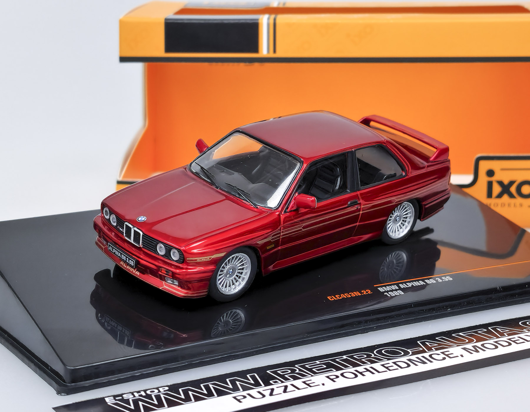 BMW Alpina B6 3.5S - Červená metalíza/dekor IXO 1:43