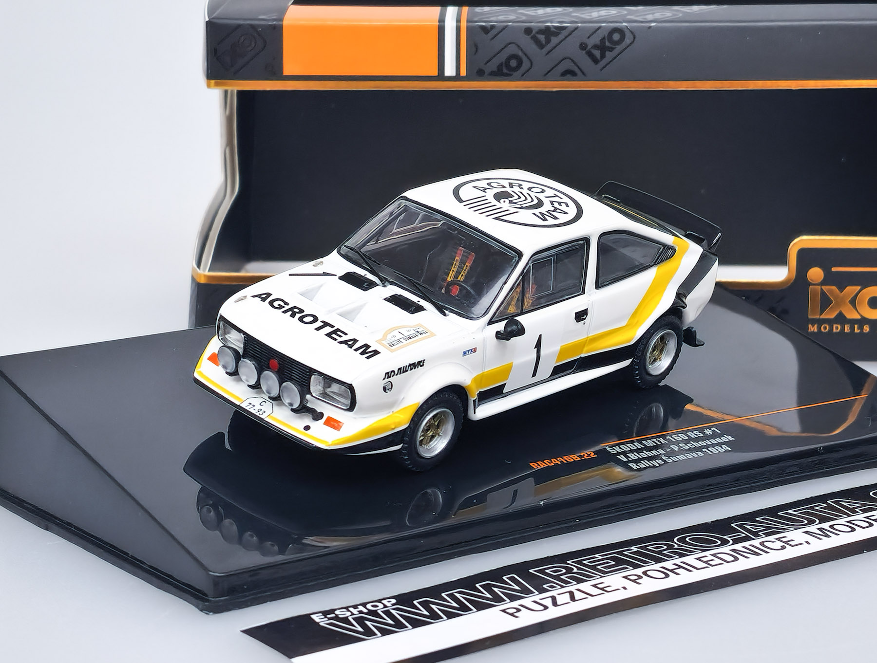Škoda MTX 160 RS, No.1, Rallye Šumava, 1984 Blahna/Schovanek IXO 1:43