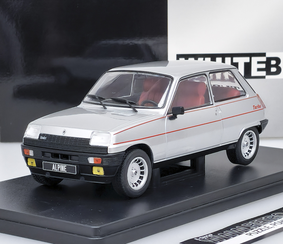 Renault 5 Alpine Turbo (1982) Stříbrná/dekor WHITEBOX 1:24
