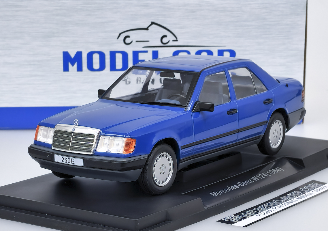 Mercedes 260 E (W124) 1984 Modrá Tmavá MCG 1:18