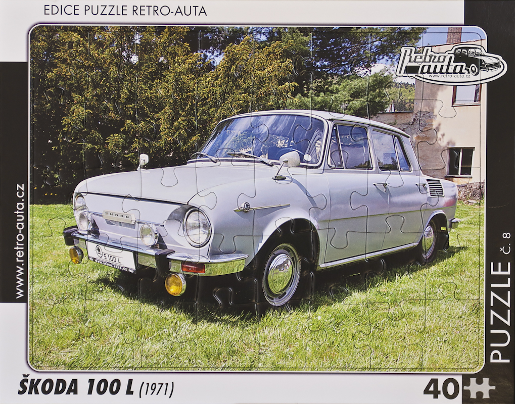 Puzzle č. 08 - ŠKODA 100 L (1971) 40 dílků