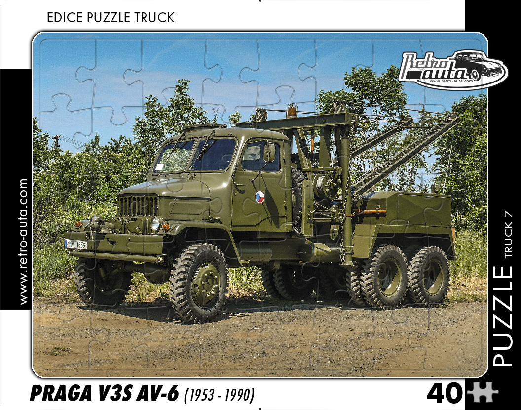 Puzzle TRUCK 07 - Praga V3S AV-3 (1953 - 1990) 40 dílků