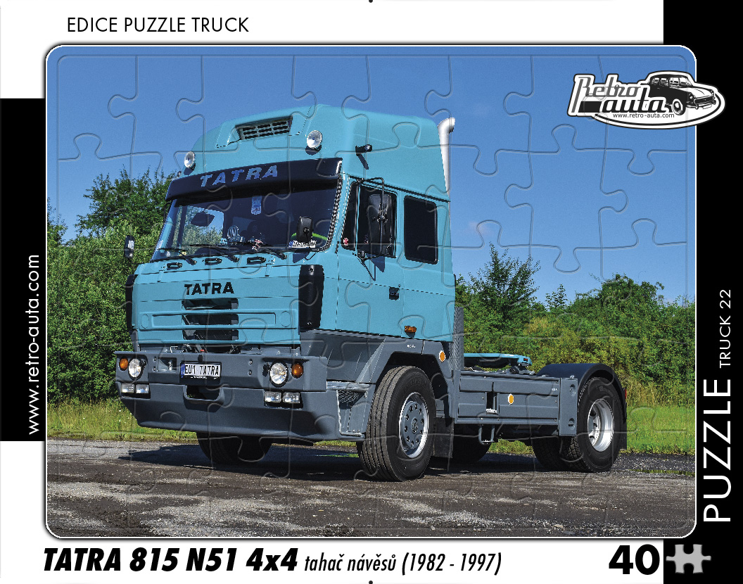 Puzzle TRUCK 22 - Tatra 815 N51 4x4 tahač návěsů (1982 - 1997) 40 dílků