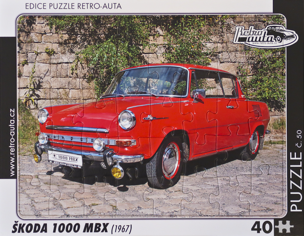 Puzzle č. 50 - ŠKODA 1000 MBX (1967) 40 dílků