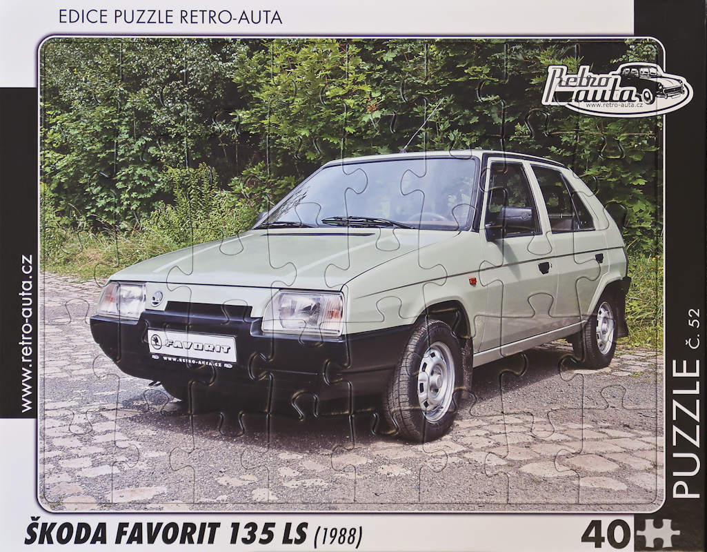 Puzzle č. 52 - ŠKODA FAVORIT 135 LS (1988) 40 dílků
