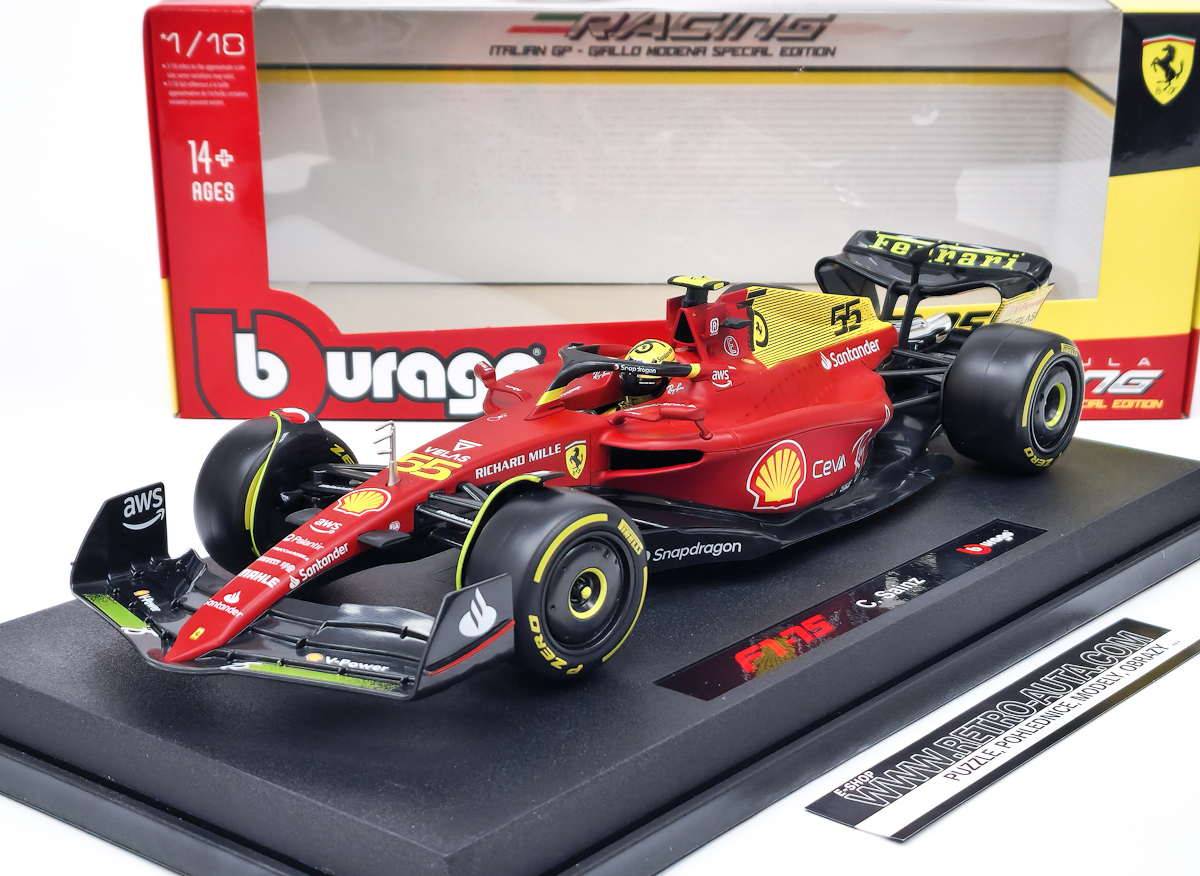 Ferrari F1-75 no.55 Scuderia Formule 1 GP Monza 2022 C.Sainz - Bburago 1:18