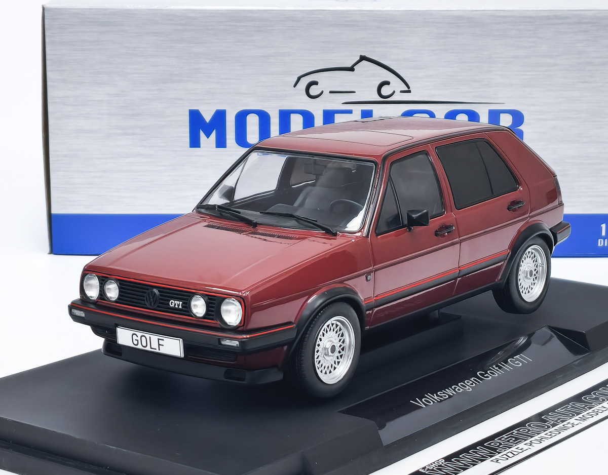 Volkswagen Golf II GTI (1984) - tmavě červená metalíza MCG 1:18