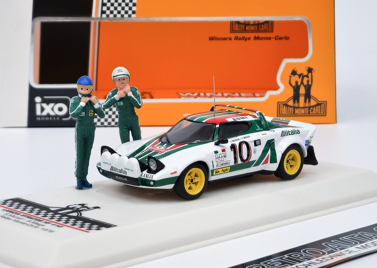Lancia Stratos HF #10 Alitalia Rallye Monte Carlo 1976 s figurkami IXO 1:43