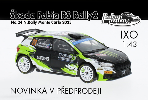 Škoda Fabia RS Rally2 No.23 Rally Monte Carlo 2023 IXO 1:43