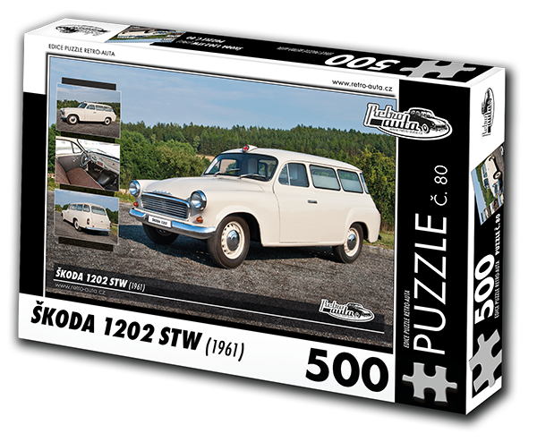 Puzzle č. 80 - ŠKODA 1202 STW Sanitní Vůz (1961) 500 dílků