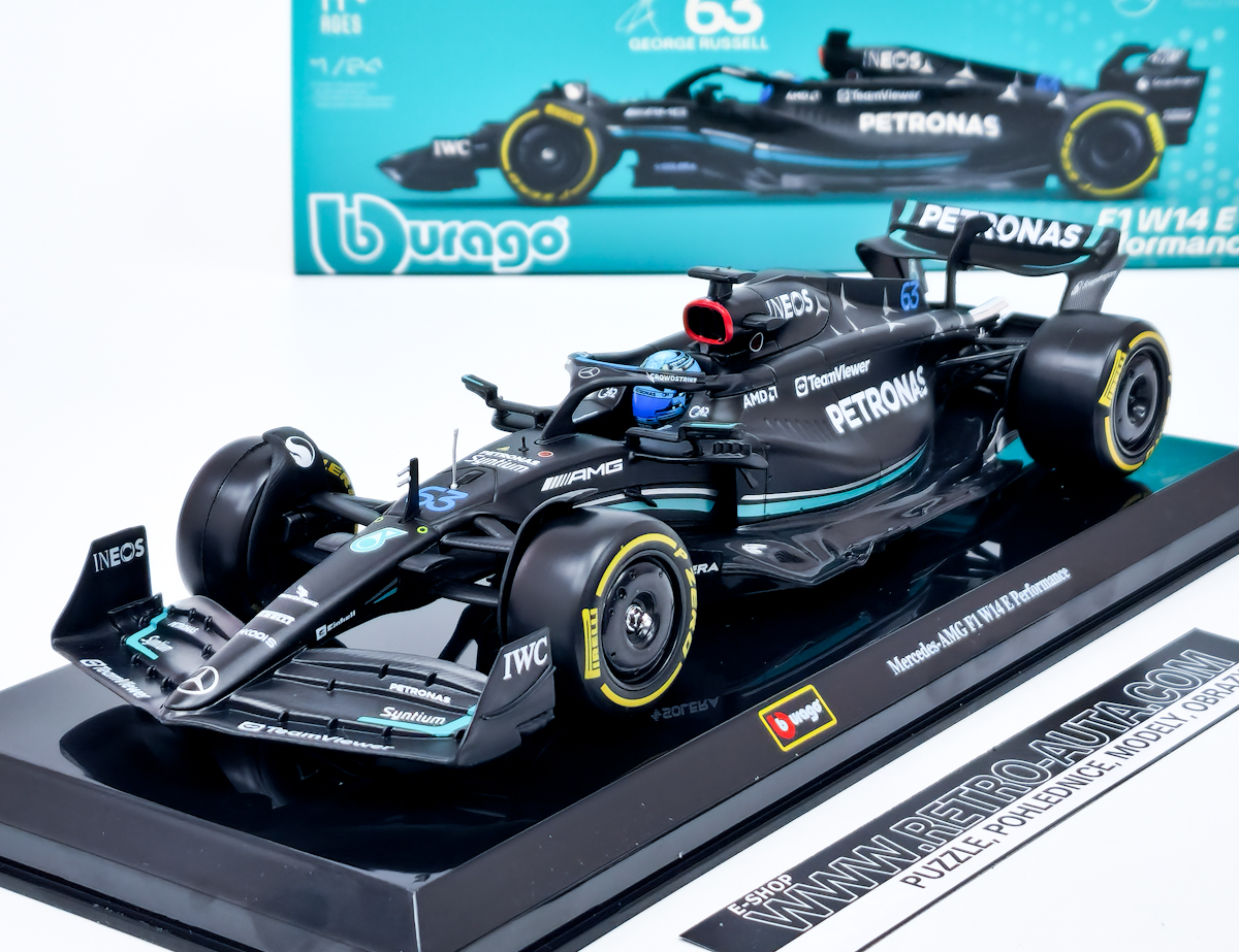 Mercedes AMG W14 E Performance F1 #63 G.Russell 2023 - Bburago 1:24